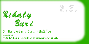mihaly buri business card